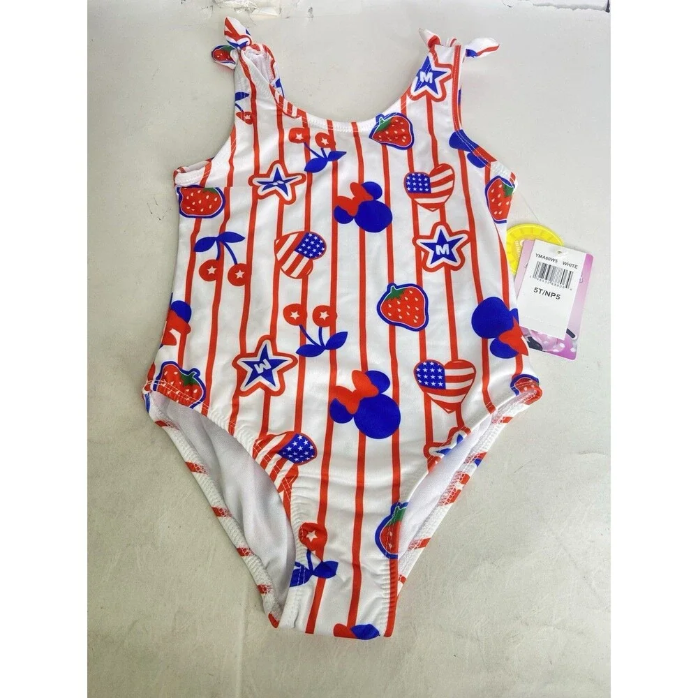 Disney Minnie Mouse One Piece Swim Swimsuit Swimwear Toddler Girls Size 5T